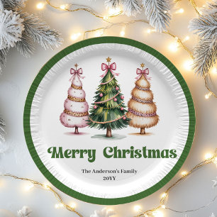Fantasievolle kerstboom Persoonlijke naam papier  Papieren Bordje