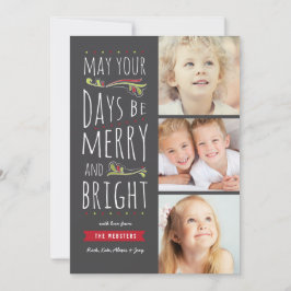 Fantasievolle Kerstkaart met 3 foto's van Merry & 