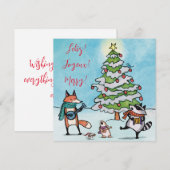 Fantasievolle Kerstkaart voor het houtland (Voorkant / Achterkant)