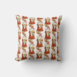 Fantasievolle Kerstman & Katten Patroon Kussen