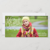 Fantasievolle Kerstmis-calligrafie Moderne Spiraal Feestdagenkaart (Voorkant)