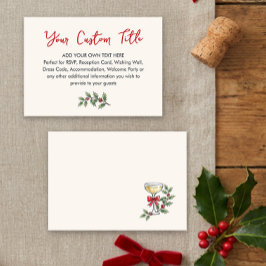 Fantasievolle Kerstmis Huwelijks Uitnodigings Bijl Informatiekaartje