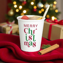 Fantasievolle Kersttypografie Papieren Bekers