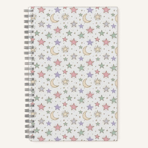 Fantasievolle Maan Ster Patroon Notitieboek