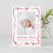 Fantasievolle met de hand getekende rode strikken  aankondiging (Staand voorkant)