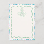 Fantasievolle met de hand getekende salieboog golv informatiekaartje (Achterkant)