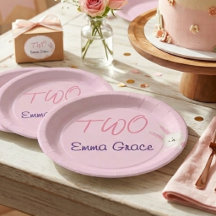 Fantasievolle Moderne Roze Konijn 2e Verjaardag