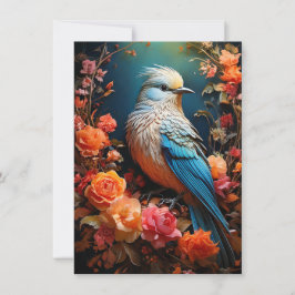 Fantasievolle Natuur Blauwe Vogel Kaart