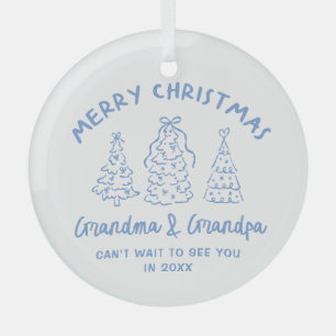 Fantasievolle Oma en Opa Zwangerschapsaankondiging Glas Ornament
