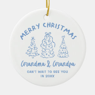 Fantasievolle Oma en Opa Zwangerschapsaankondiging Keramisch Ornament