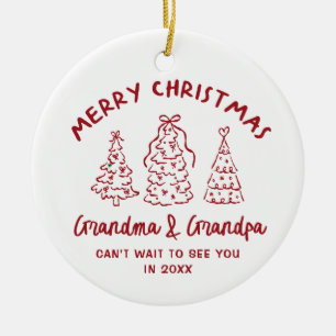 Fantasievolle Oma en Opa Zwangerschapsaankondiging Keramisch Ornament