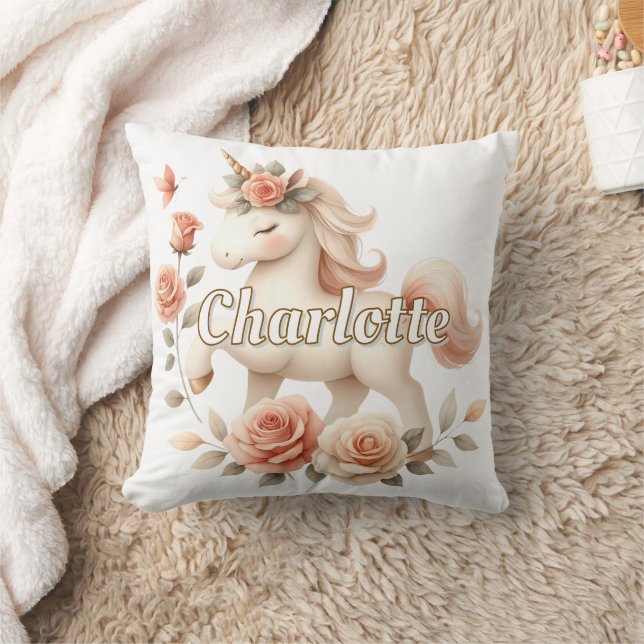 Fantasievolle pastel eenhoorn met rozen kussen (Deken)