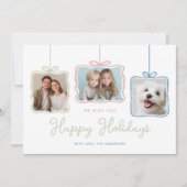 Fantasievolle pastelcadeaudoos foto feestdagenkaart (Voorkant)