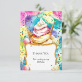 Fantasievolle Pastelkleurige Draaikolk Ijs Verjaar Bedankkaart (Staand voorkant)