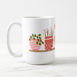 Fantasievolle Potted Bloemen Tuinliefhebber Koffiemok