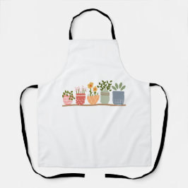 Fantasievolle Potted Bloemen Tuinliefhebber Schort
