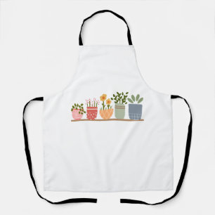 Fantasievolle Potted Bloemen Tuinliefhebber Schort