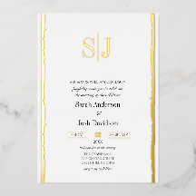 Fantasievolle rand eenvoudige witte monogram bruil