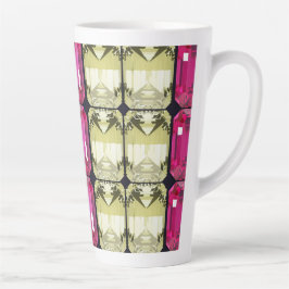 fantasievolle ronde vormen edelstenen patroon latte mok