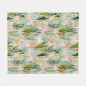 Fantasievolle saliegroene bloem waterverf fleece deken (Voorkant (Horizontaal))