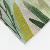 Fantasievolle saliegroene bloem waterverf fleece deken (Hoek)