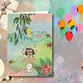 Fantasievolle Tuin Uil & Eendje Feestdagen Kaart