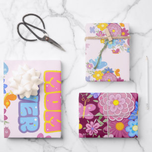 Fantasievolle Tuinvogels & Vlinders Beste Moeder O Inpakpapier Vel