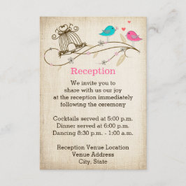 Fantasievolle Verliefde Vogels Trouw Bijkaart Informatiekaartje