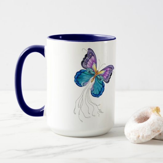 Fantasievolle Vlinder Mok (Met donut)