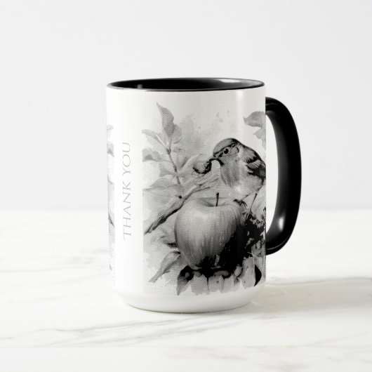 Fantasievolle Vogel & Appel Delight Mok (Voorkant rechts)