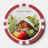 Fantasievolle Vogel & Appel Plezier Speelkaarten Poker Chips (Voorkant)