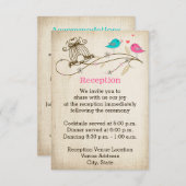 Fantasievolle Vogels Verliefd Bruiloft Enclosureka Informatiekaartje (Voorkant / Achterkant)