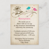 Fantasievolle Vogels Verliefd Bruiloft Enclosureka Informatiekaartje (Voorkant)