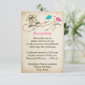 Fantasievolle Vogels Verliefd Bruiloft Enclosureka Informatiekaartje (Staand voorkant)