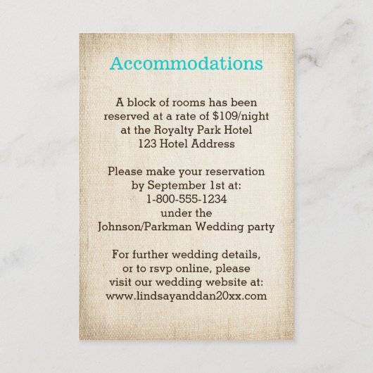 Fantasievolle Vogels Verliefd Bruiloft Enclosureka Informatiekaartje (Achterkant)