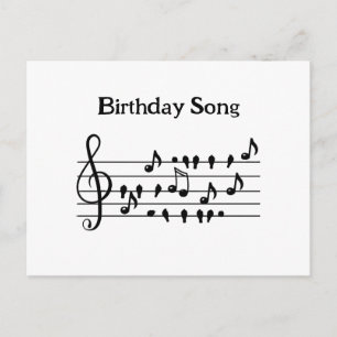Fantasievolle Vogelsong Muziek Verjaardagsansichtk Briefkaart