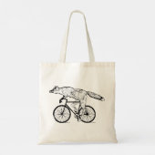 Fantasievolle Vos op Fiets Kunstprint Tote Bag (Achterkant)