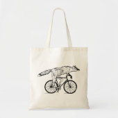 Fantasievolle Vos op Fiets Kunstprint Tote Bag (Voorkant)