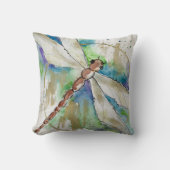 Fantasievolle Waterkleur Libelle Kussen (Voorkant)