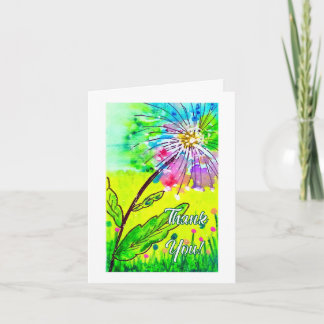 Fantasievolle Waterverf Paardenbloem Kaart