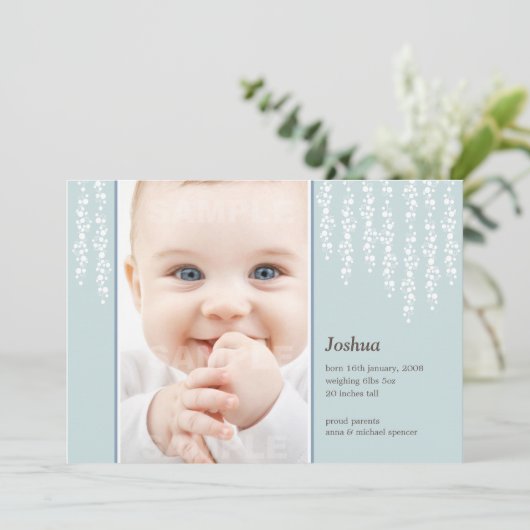 Fantasievolle Wijnranken Moderne Geboorteaankondig Aankondiging (Staand voorkant)