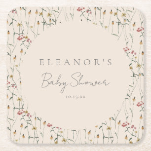 Fantasievolle Wilde Bloem Florale Aangepaste Baby Kartonnen Onderzetters