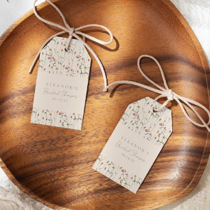 Fantasievolle Wilde Bloem Florale Aangepaste Bruil Cadeaulabel