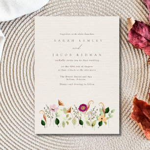 Fantasievolle Wilde Bloemen Trouwuitnodiging Kaart