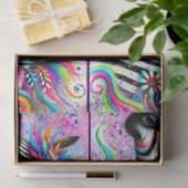 Fantasievolle Zebra Bloemige Madelief Decoupage Tissuepapier (Geschenk)