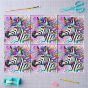 Fantasievolle Zebra Bloemige Madelief Decoupage Tissuepapier