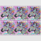 Fantasievolle Zebra Bloemige Madelief Decoupage Tissuepapier (Voorkant)