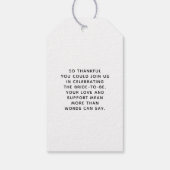 Fantasievolle Zwarte Strik Handgeschreven Trouw Da Cadeaulabel (Achterkant)