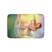 fantasievrije spelen op viool in de zonsondergang  badmat (Voorkant)