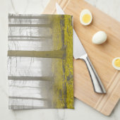fantasiewoud met mist en gele bladeren theedoek (Quarter Fold)